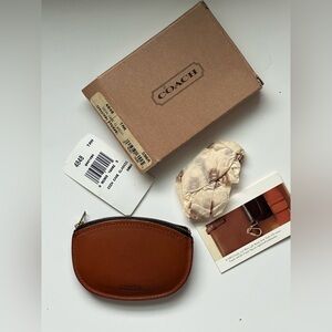 rare!!!! vintage coach british tan classic coin case #4848 brand new in box